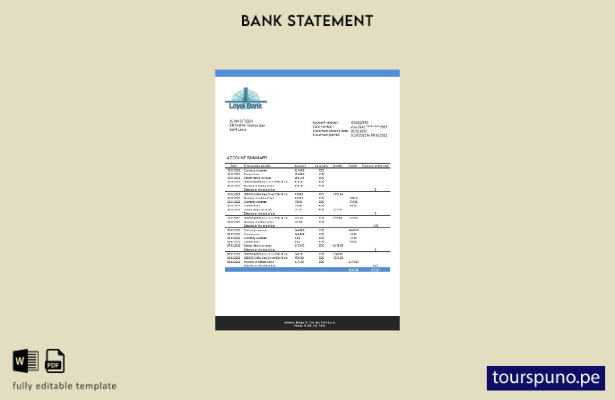 listo para imprimir plantilla de word   extracto bancario leal de santa lucía